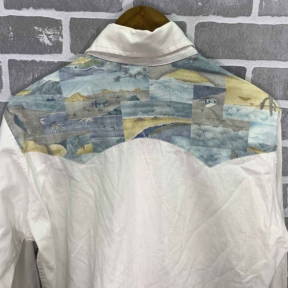 Levi's White Western Dessert Cactus Vintage Button Long Sleeve Shirt Size Medium - Picture 8 of 10